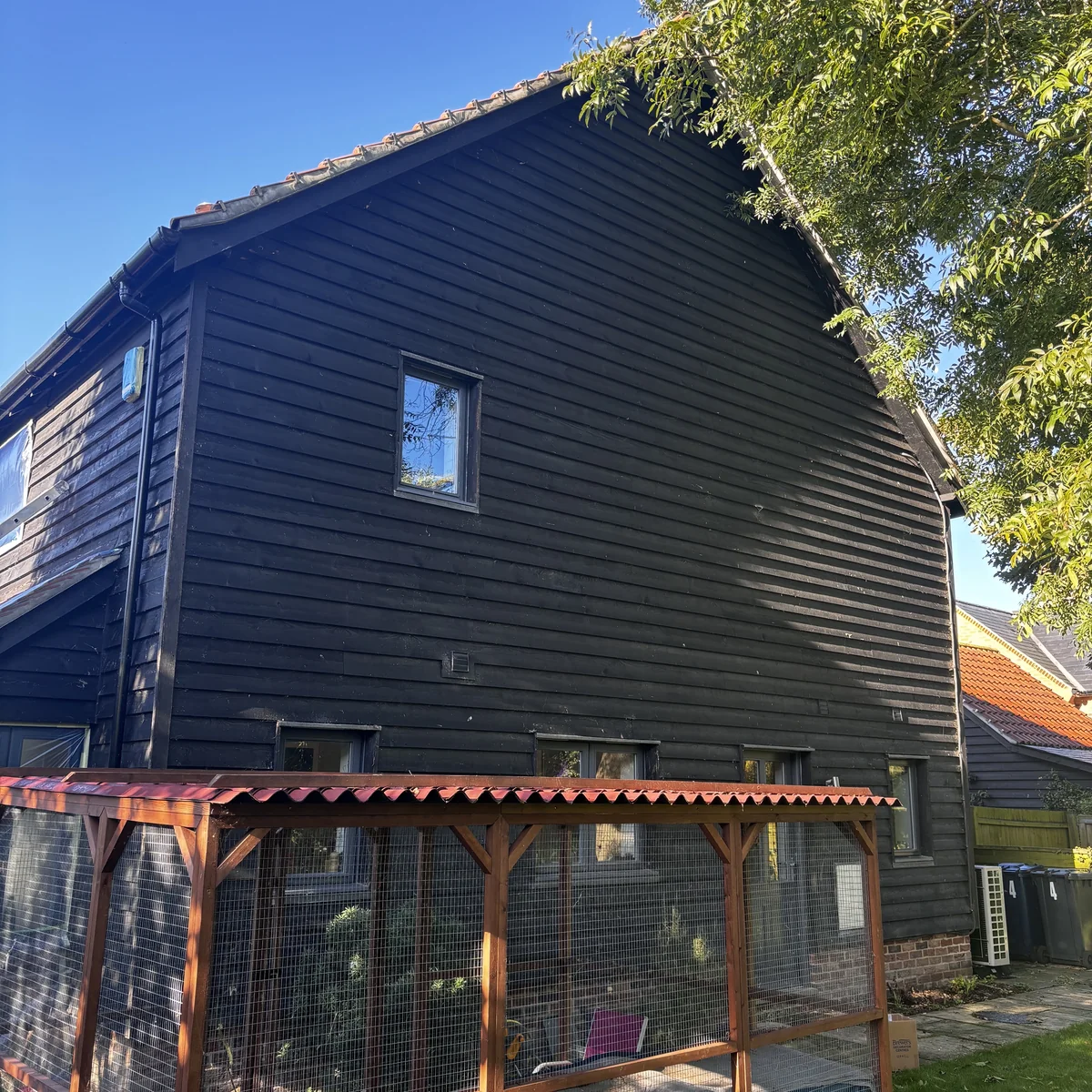 Painted timber cladding, rear elevation, Cambridge — Cambridge Decorators