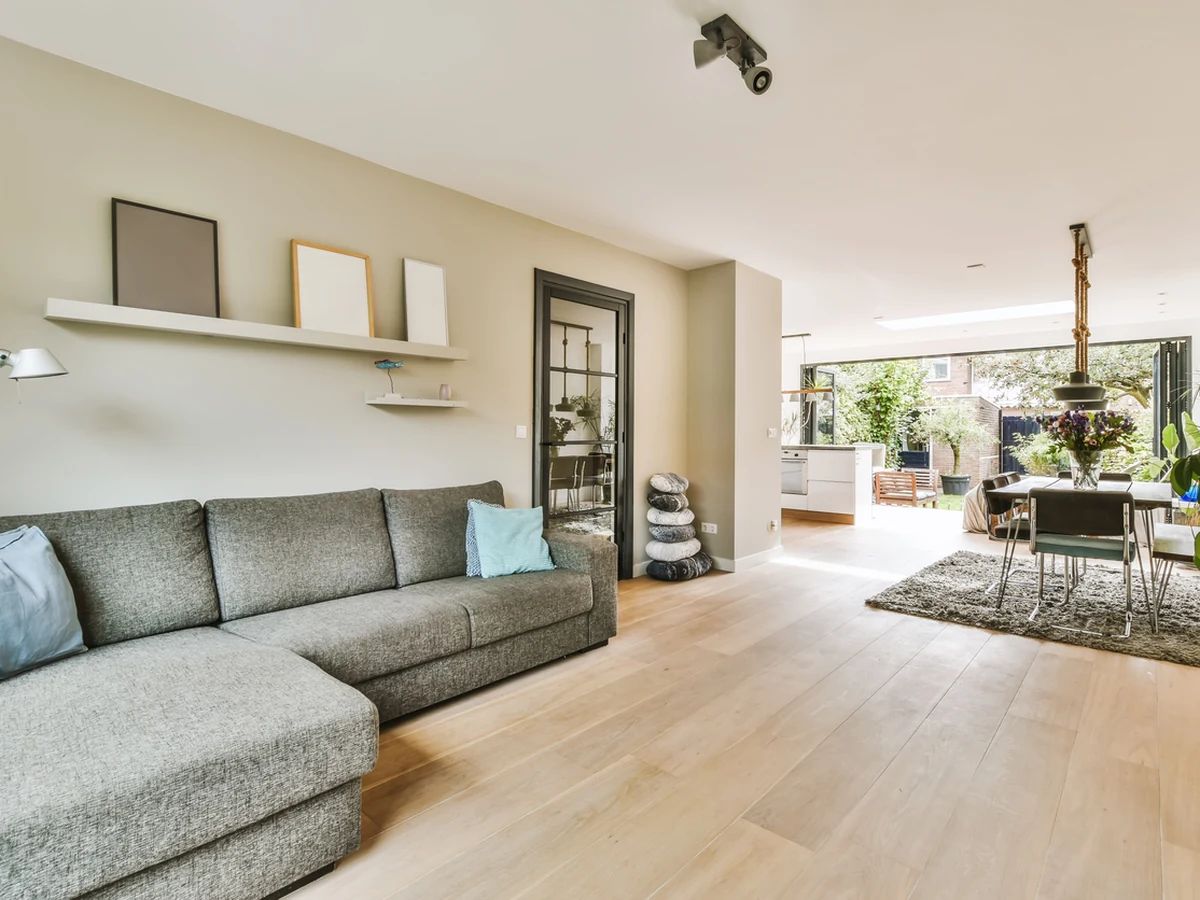 Open plan living room interior painting Cambridge Decorators